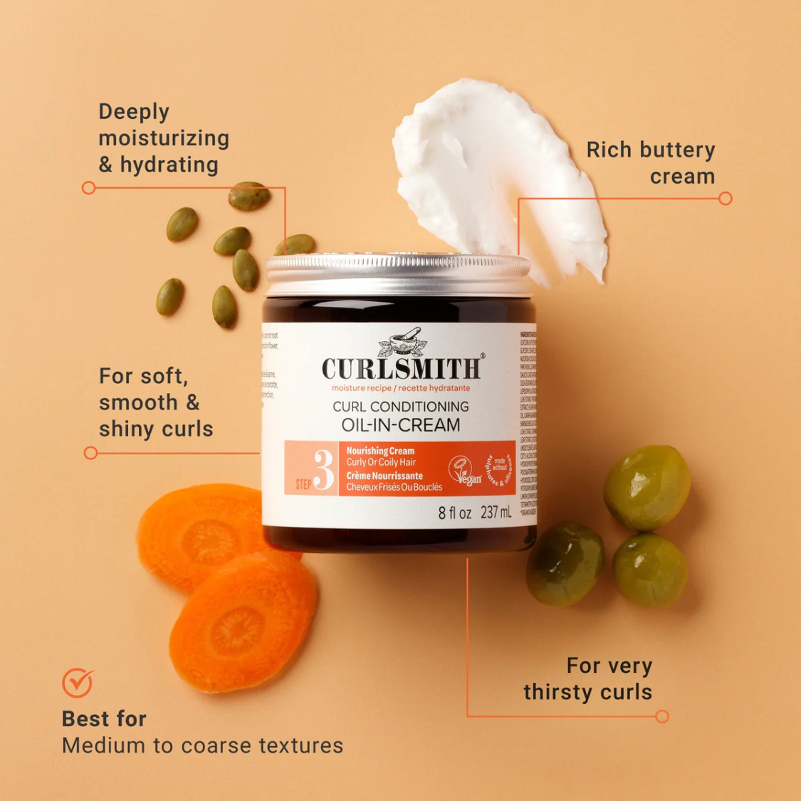 CURLSMITH | Curl Conditioning Oil-in-Cream /237ml Locken Creme CURLSMITH