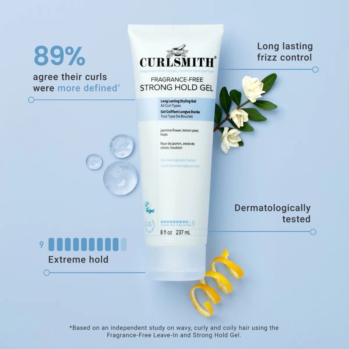 CURLSMITH | Fragrance-Free Strong Hold Gel /237ml Locken Gel CURLSMITH