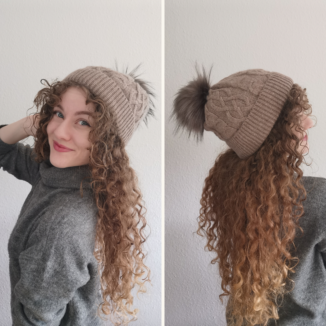 *Abo Reward* Plush | Satingefütterte Mütze mit abnehmbarem Bommel Locken Accessoires Plush