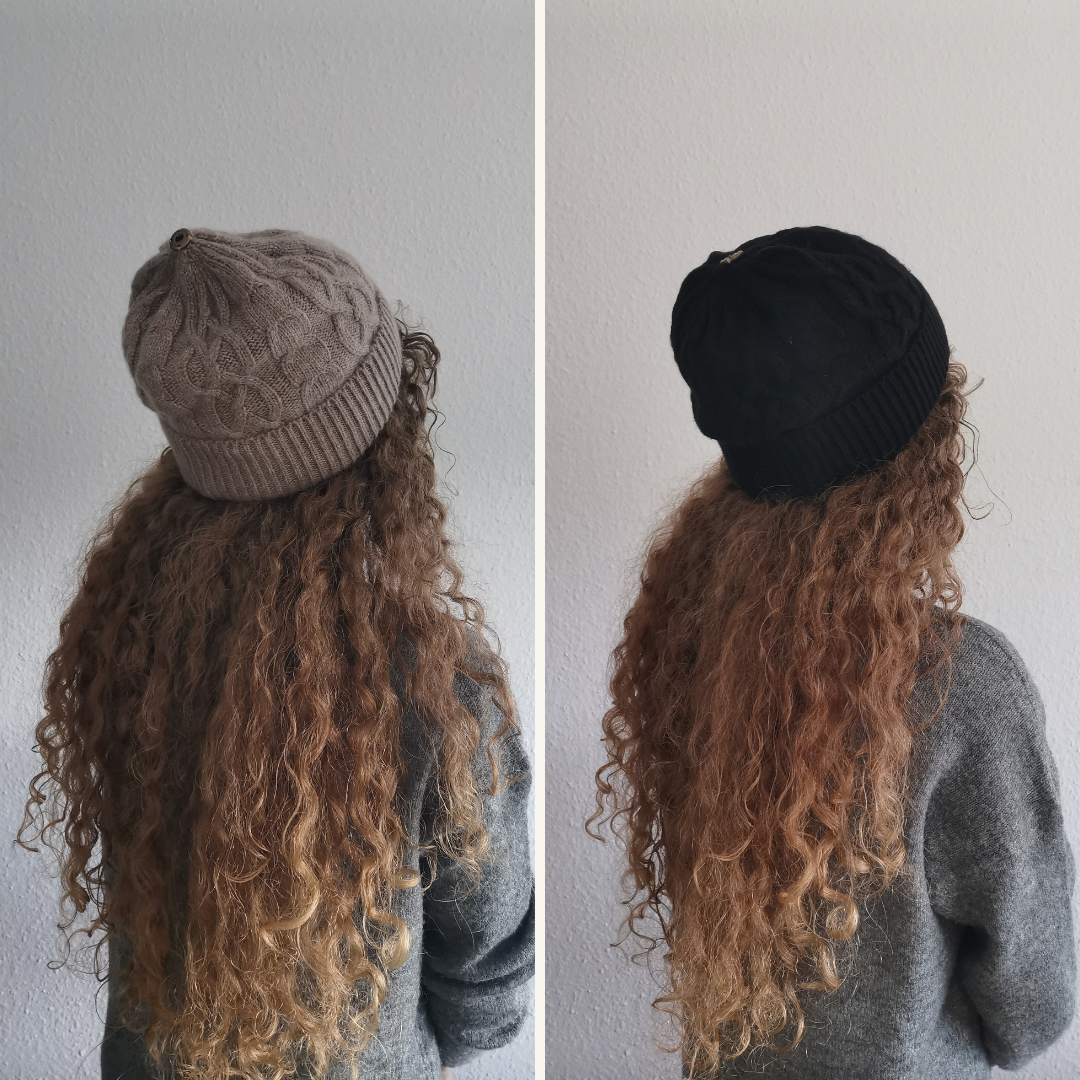 *Abo Reward* Plush | Satingefütterte Mütze mit abnehmbarem Bommel Locken Accessoires Plush