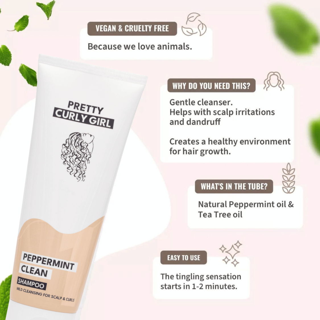 Pretty Curly Girl | Peppermint Clean Shampoo /ab 100ml Mildes Shampoo Pretty Curly Girl