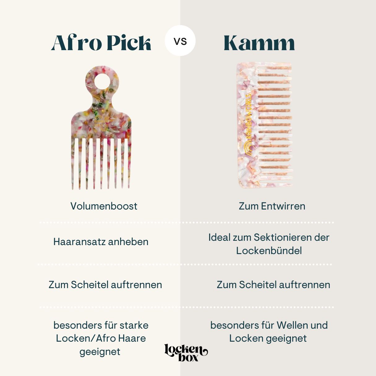 Rainbow Curls | Afro Pick (verschiedene Farben) Locken Accessoires Rainbow Curls