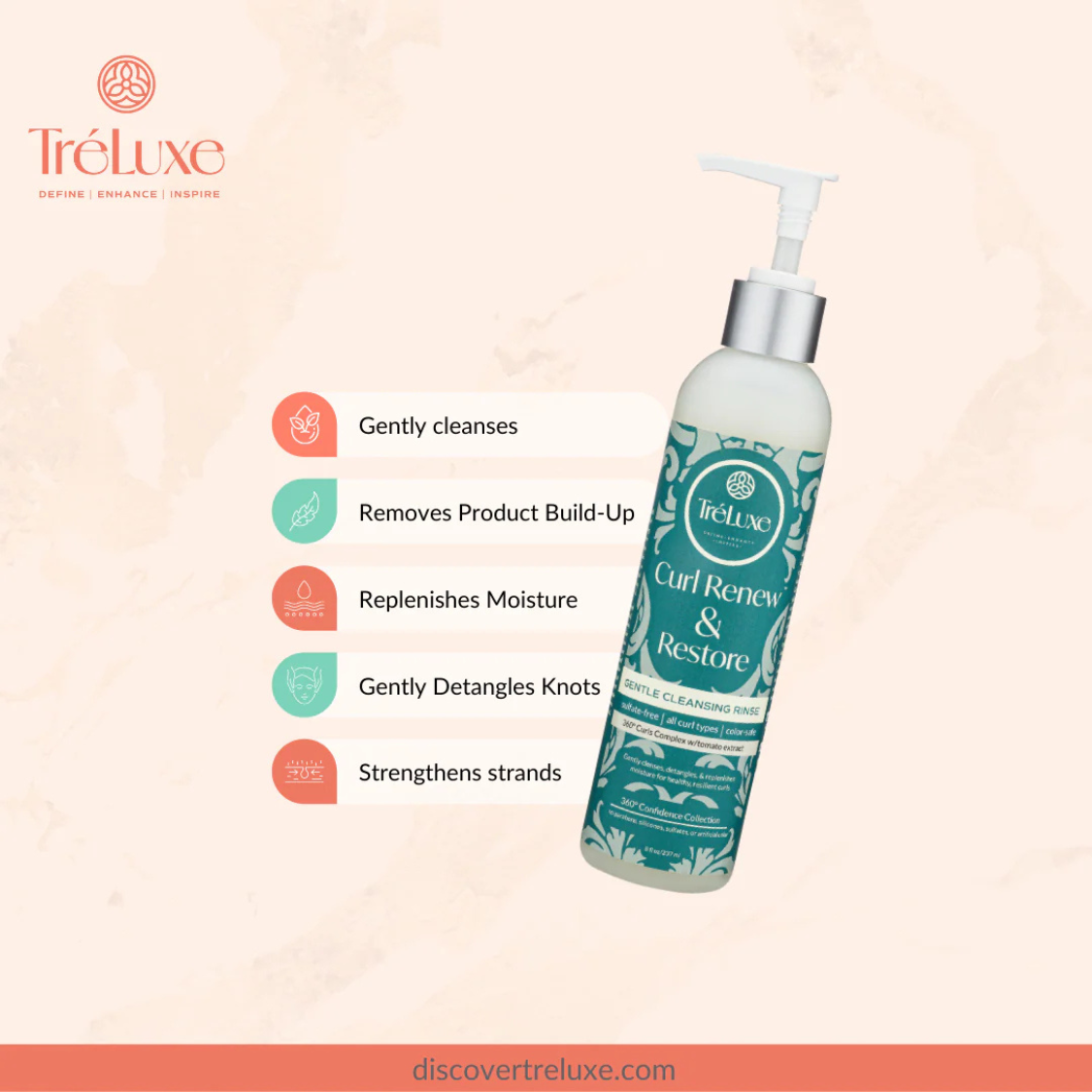 TréLuxe | Curl Renew & Restore™️ Gentle Cleansing Rinse /237ml