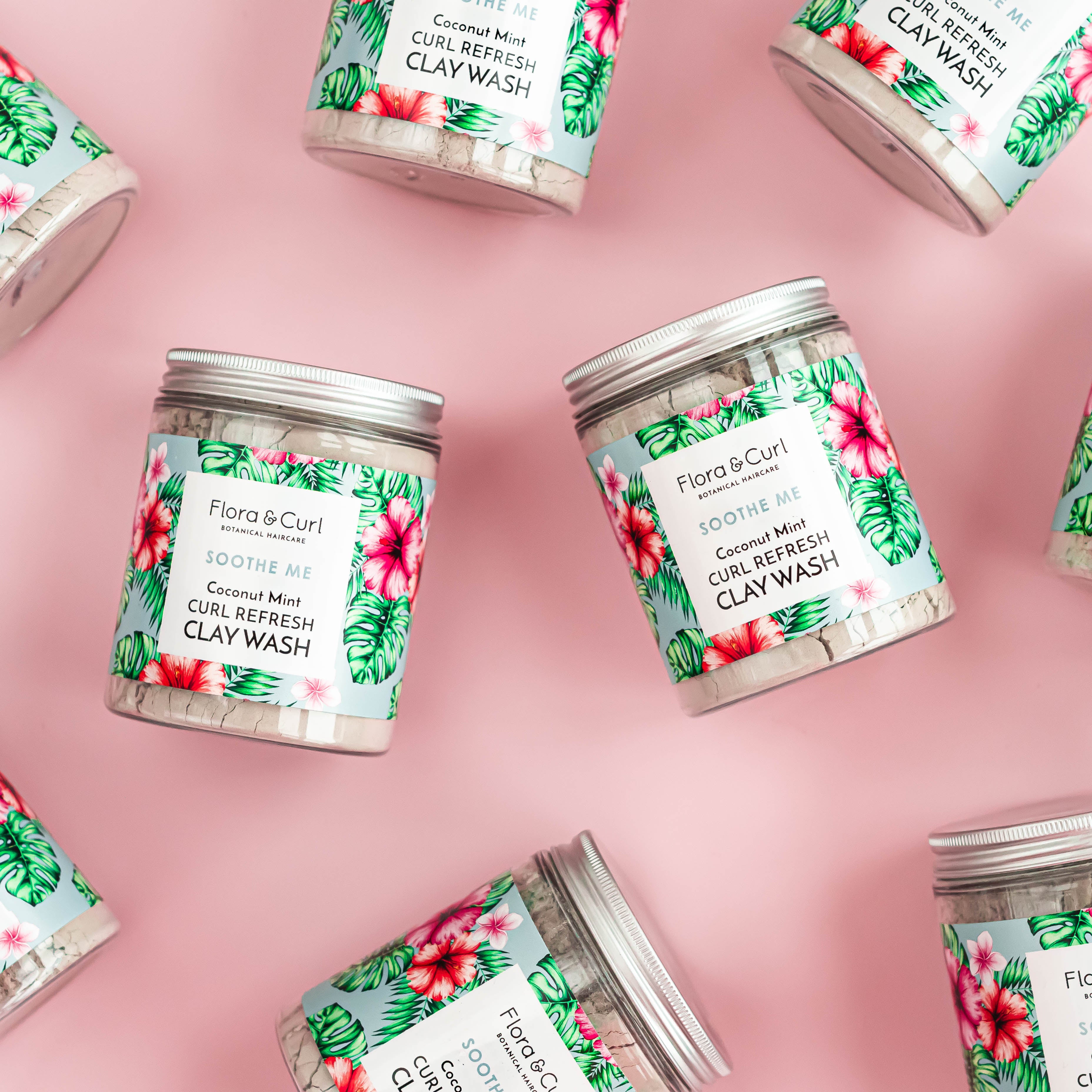 Flora & Curl | Coconut Mint Curl Refresh Clay Wash /260g Clay Wash Flora & Curl