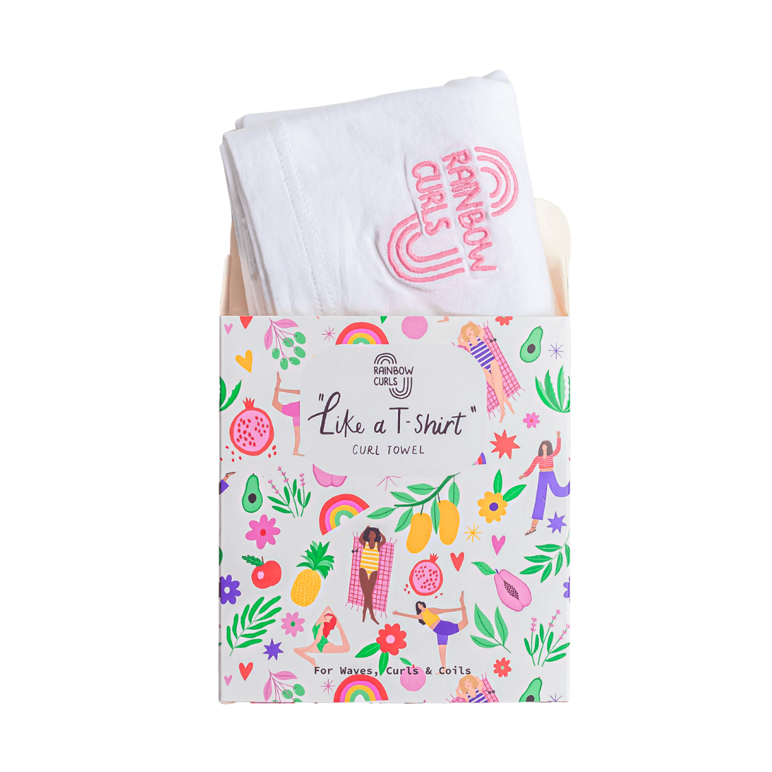 Rainbow Curls | Like a T-shirt Locken Handtuch /100cm x 70cm Locken Handtuch Rainbow Curls