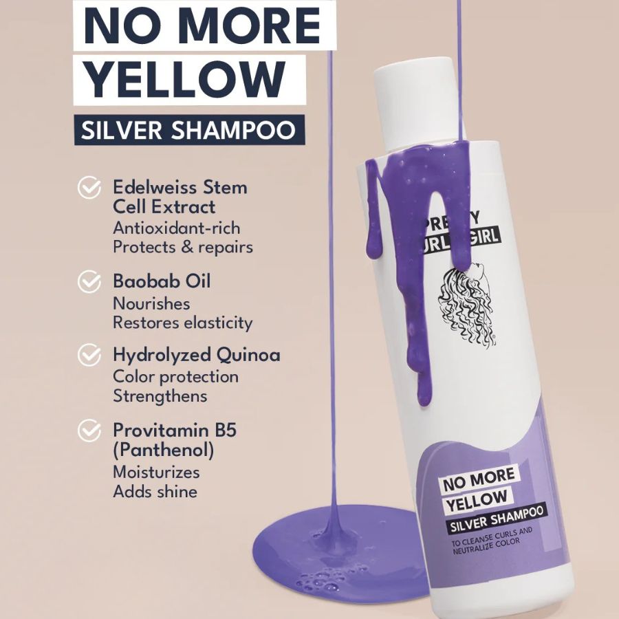 Pretty Curly Girl | No More Yellow Silver Shampoo /250ml Mildes Shampoo Pretty Curly Girl