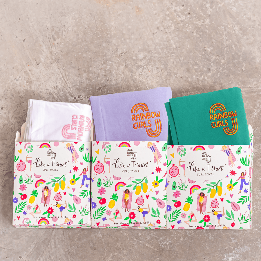 Rainbow Curls | 3x Like a T-shirt Curls Towel | Set All Colors
